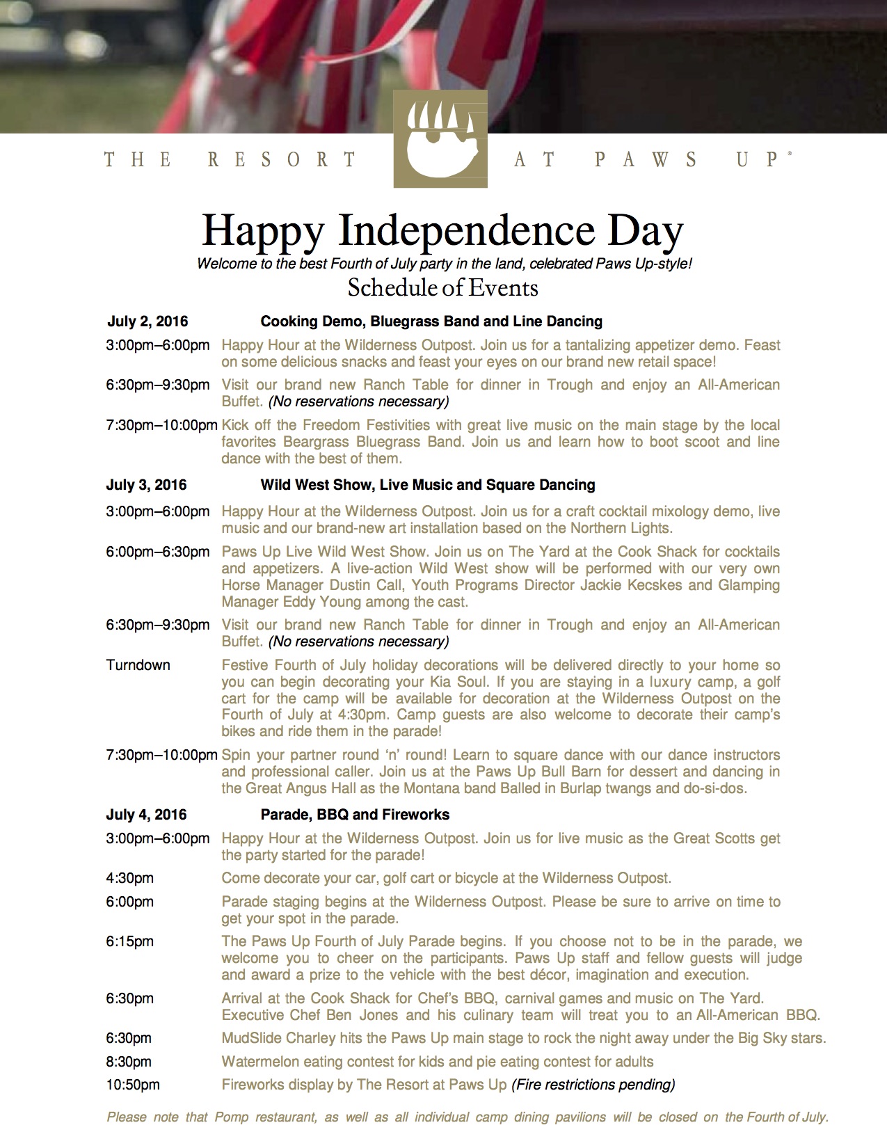 4th of July Schedule of Events 2016 final