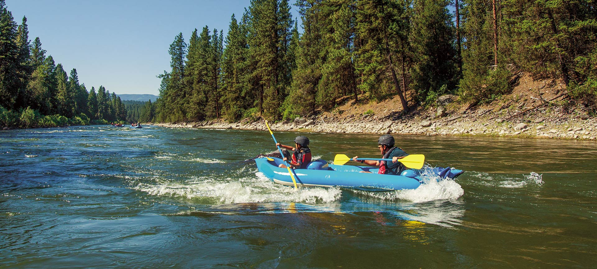 Rafting on the Blackfoot River.