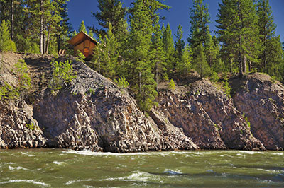 Cliffside Camp from the Blackfoot River