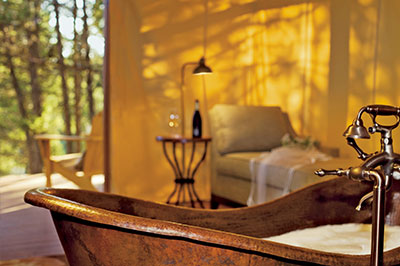 Pinnacle Camp Tent - Honeymoon Tent Interior and Tub