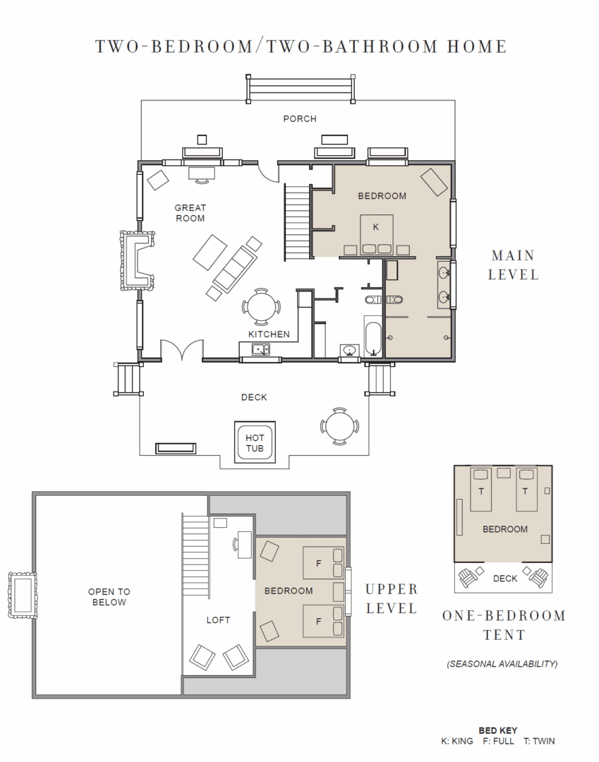 Floor plans for two bedroom home