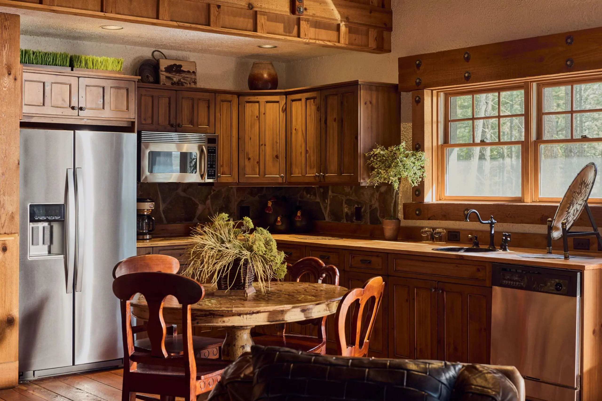 Western style kitchen in a cabin