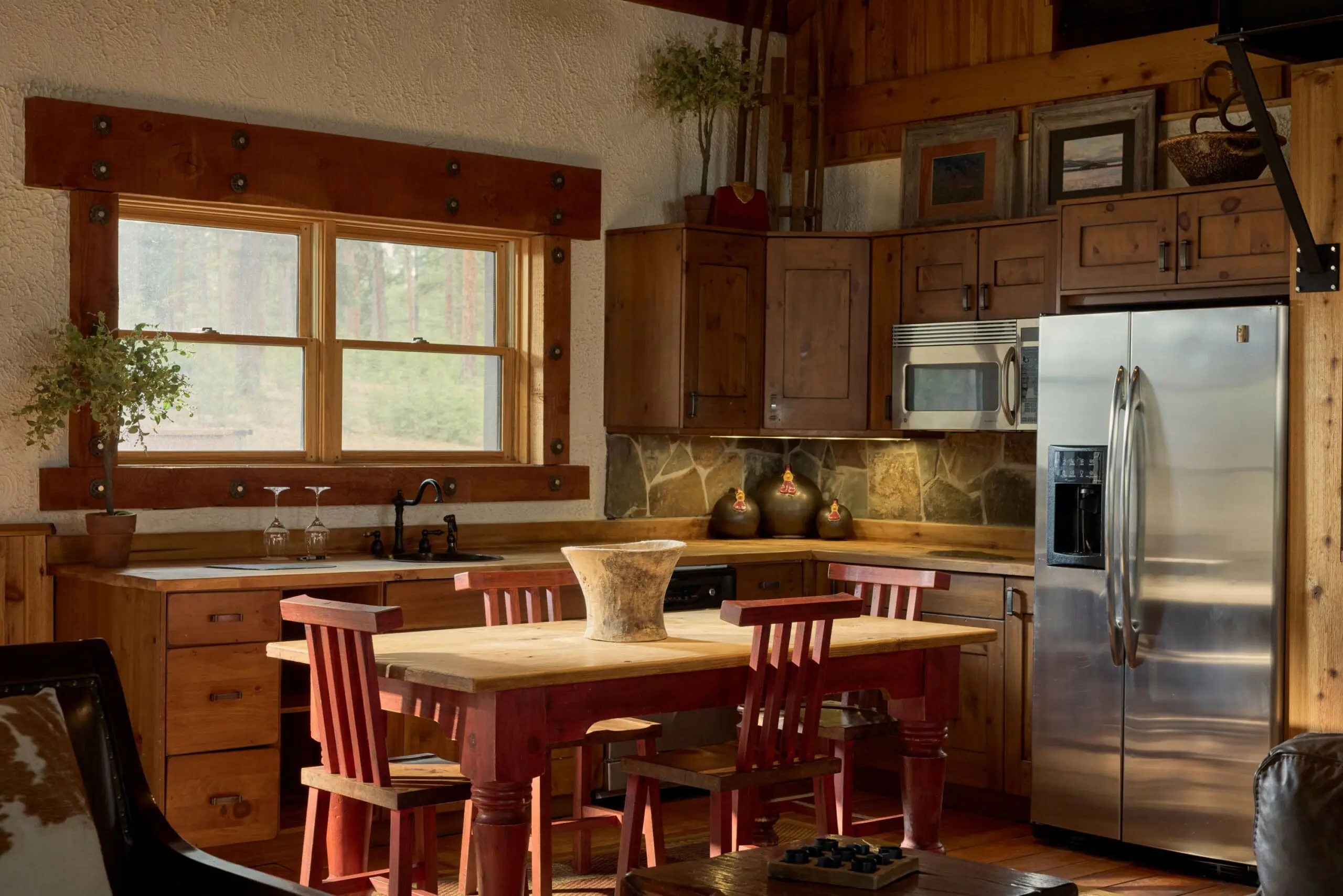 Western-style kitchen in a cabin