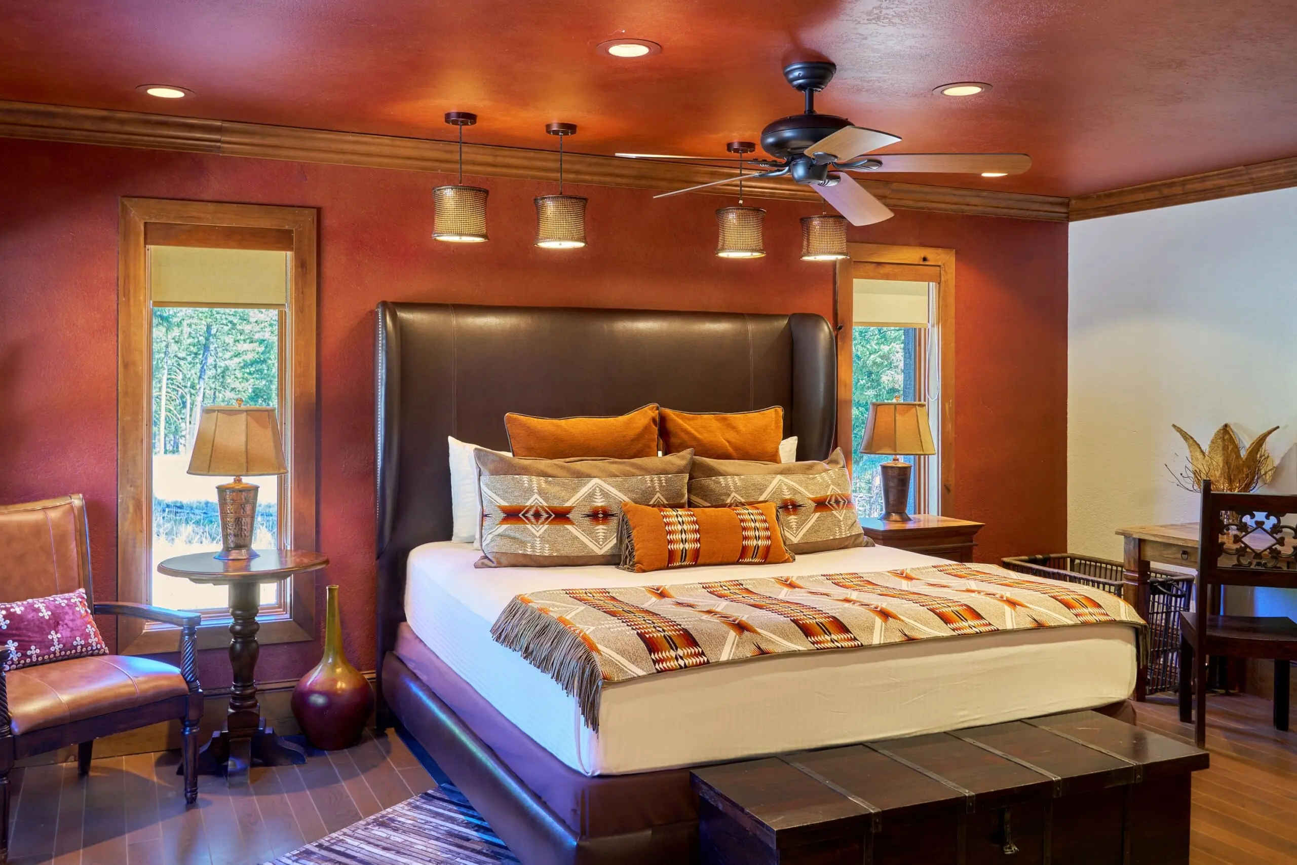 western bedroom with king size bed