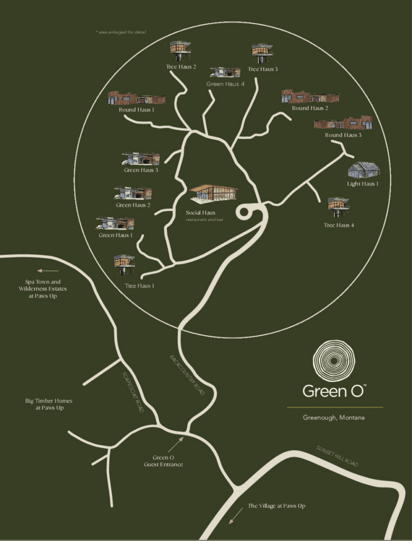 Green O Paws Up Montana Map