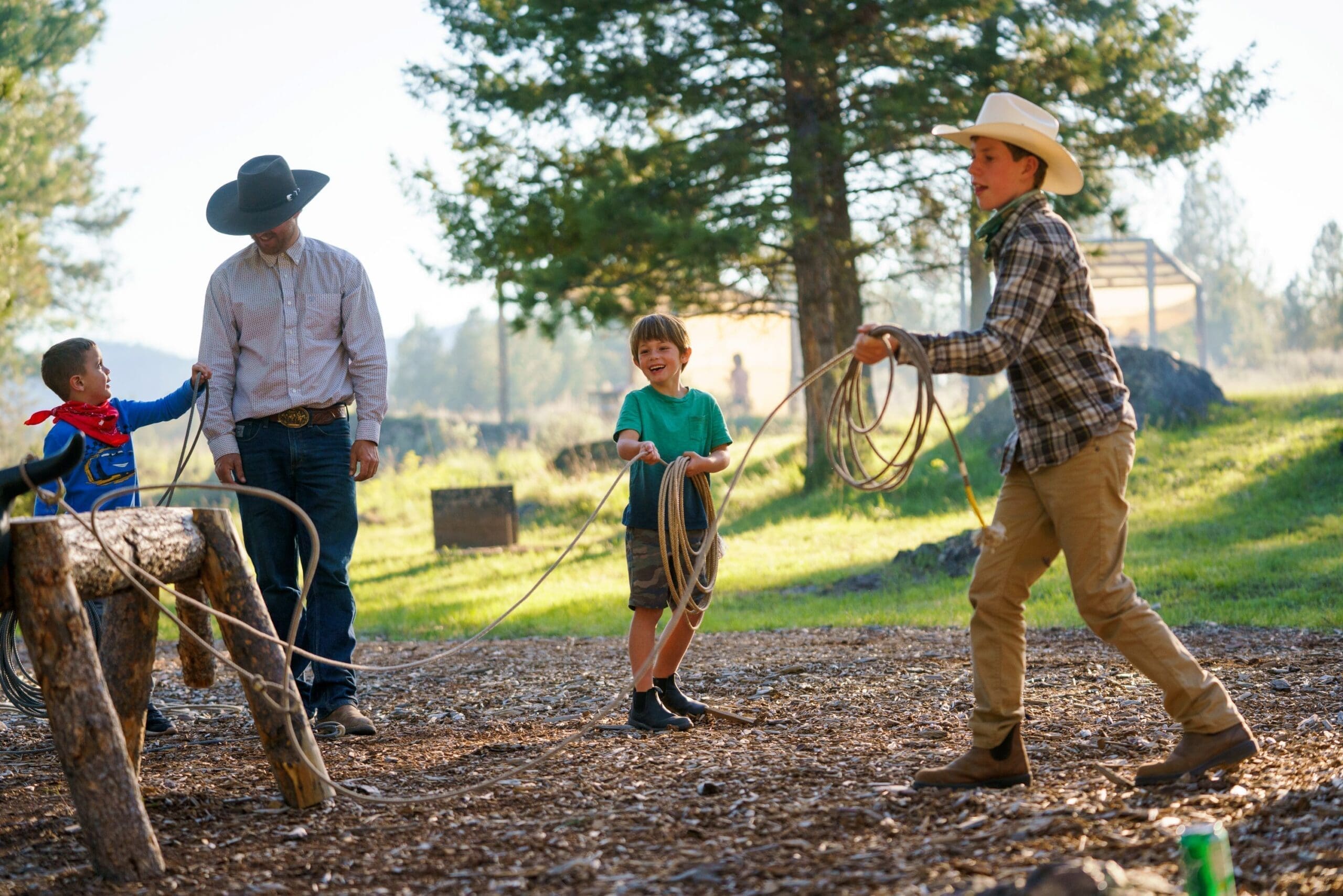 Teen learning how to lasso with a wranglerf