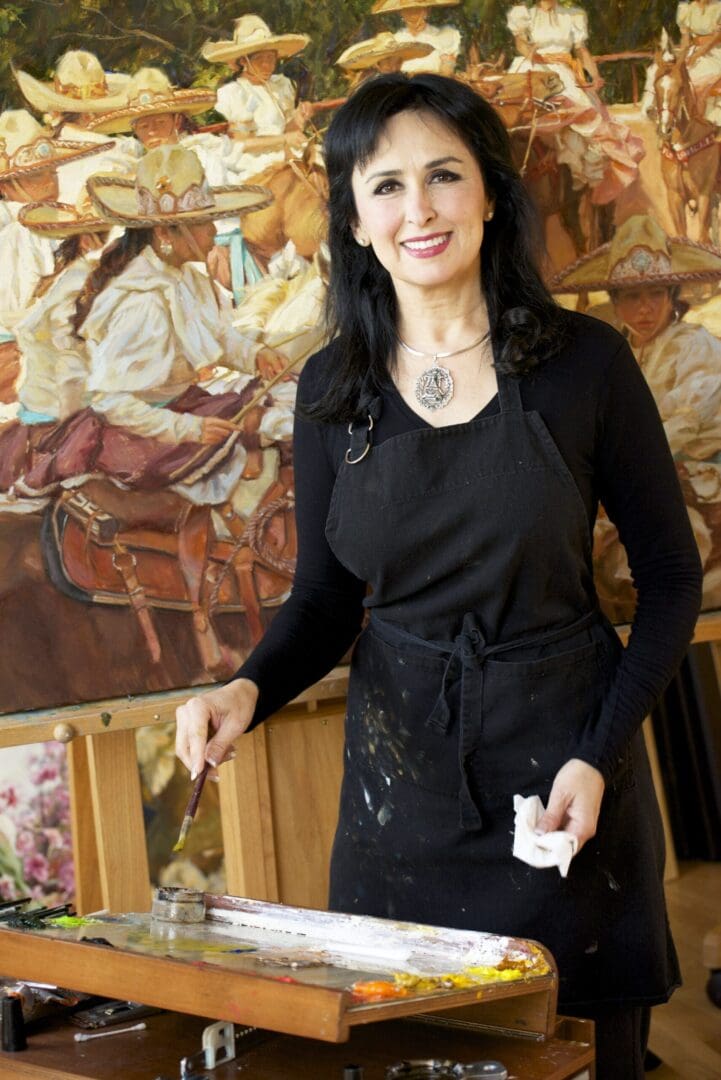 Image of woman standing in an all black outfit.