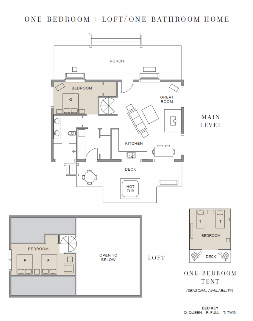 Floor plans for one bedroom home