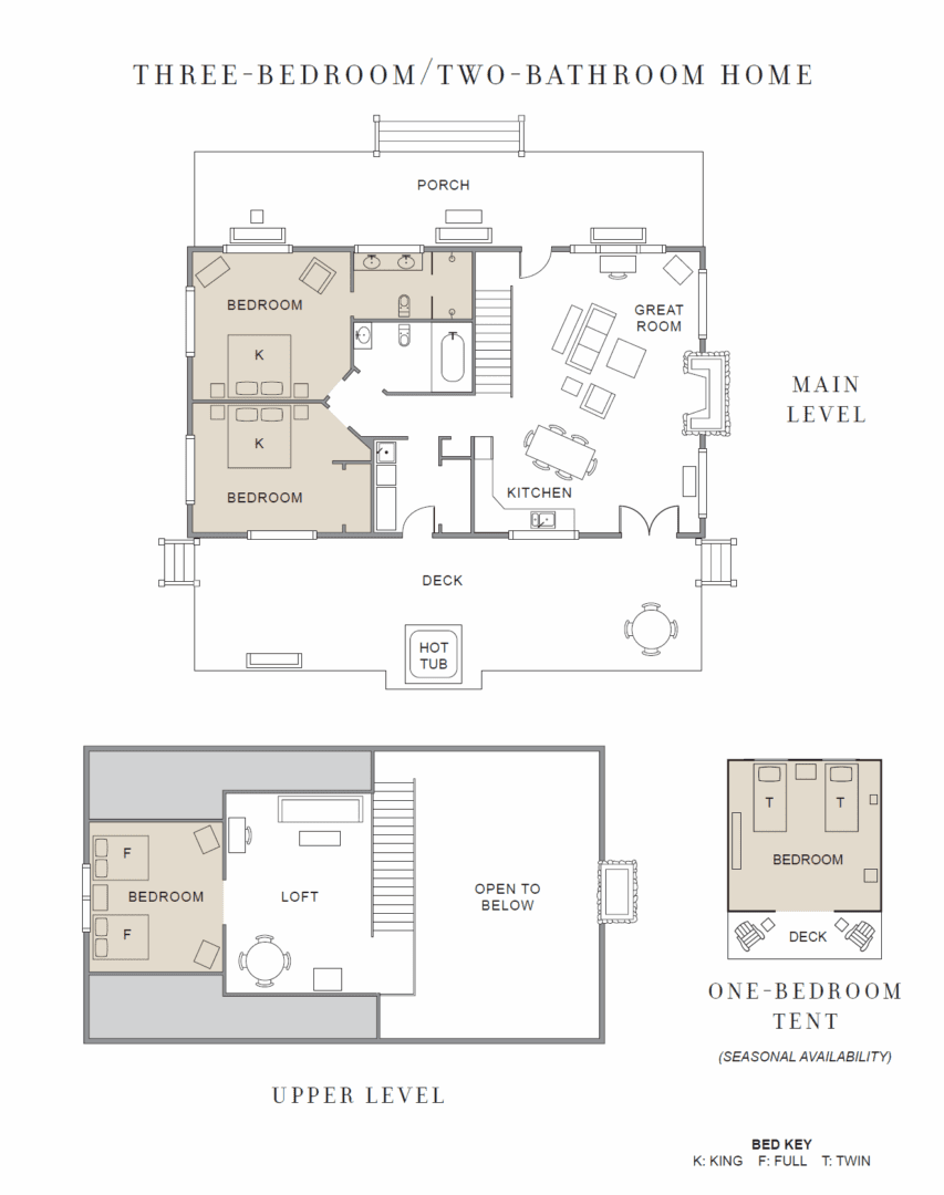 three bedroom home floor plan