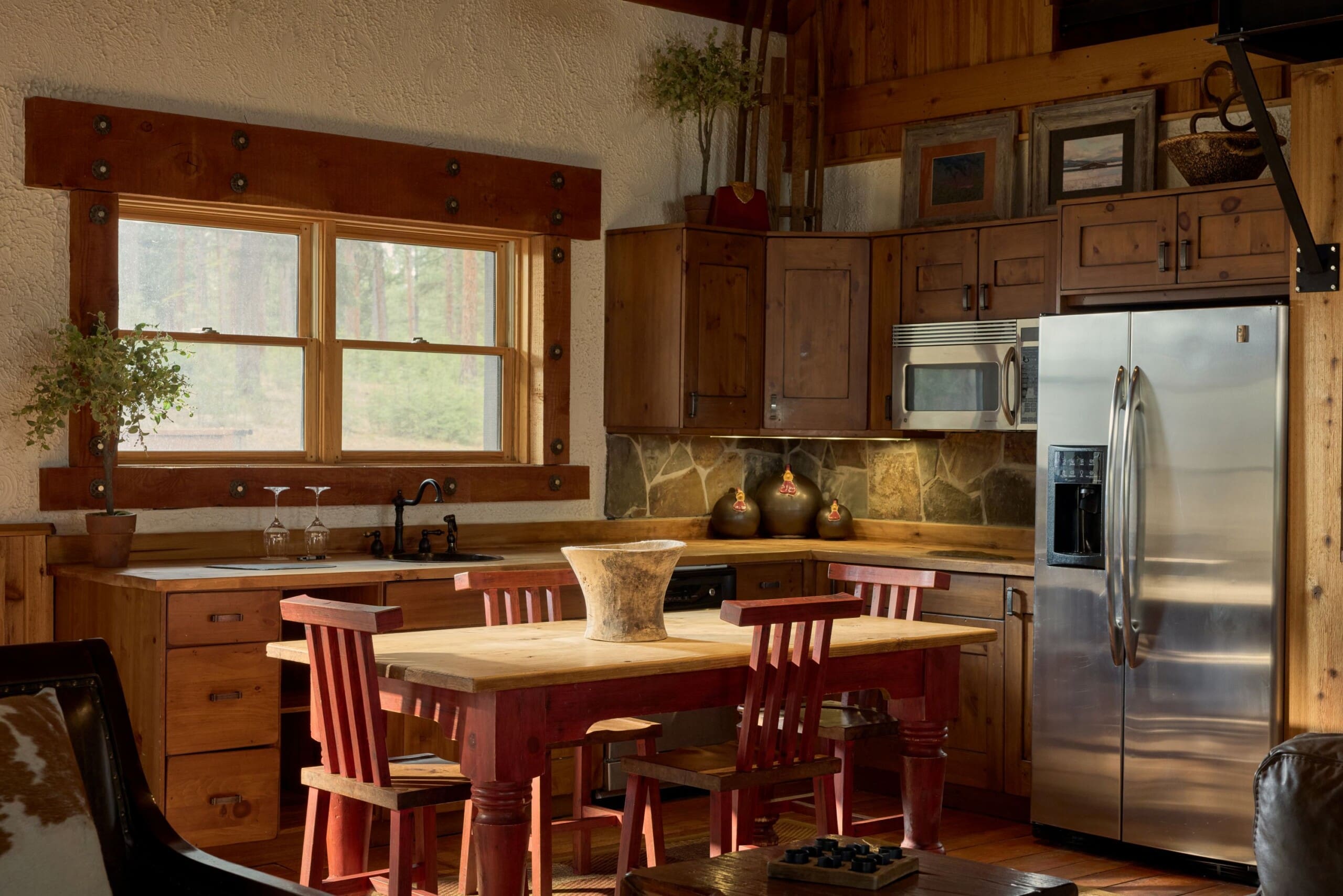 Western-style kitchen in a cabin