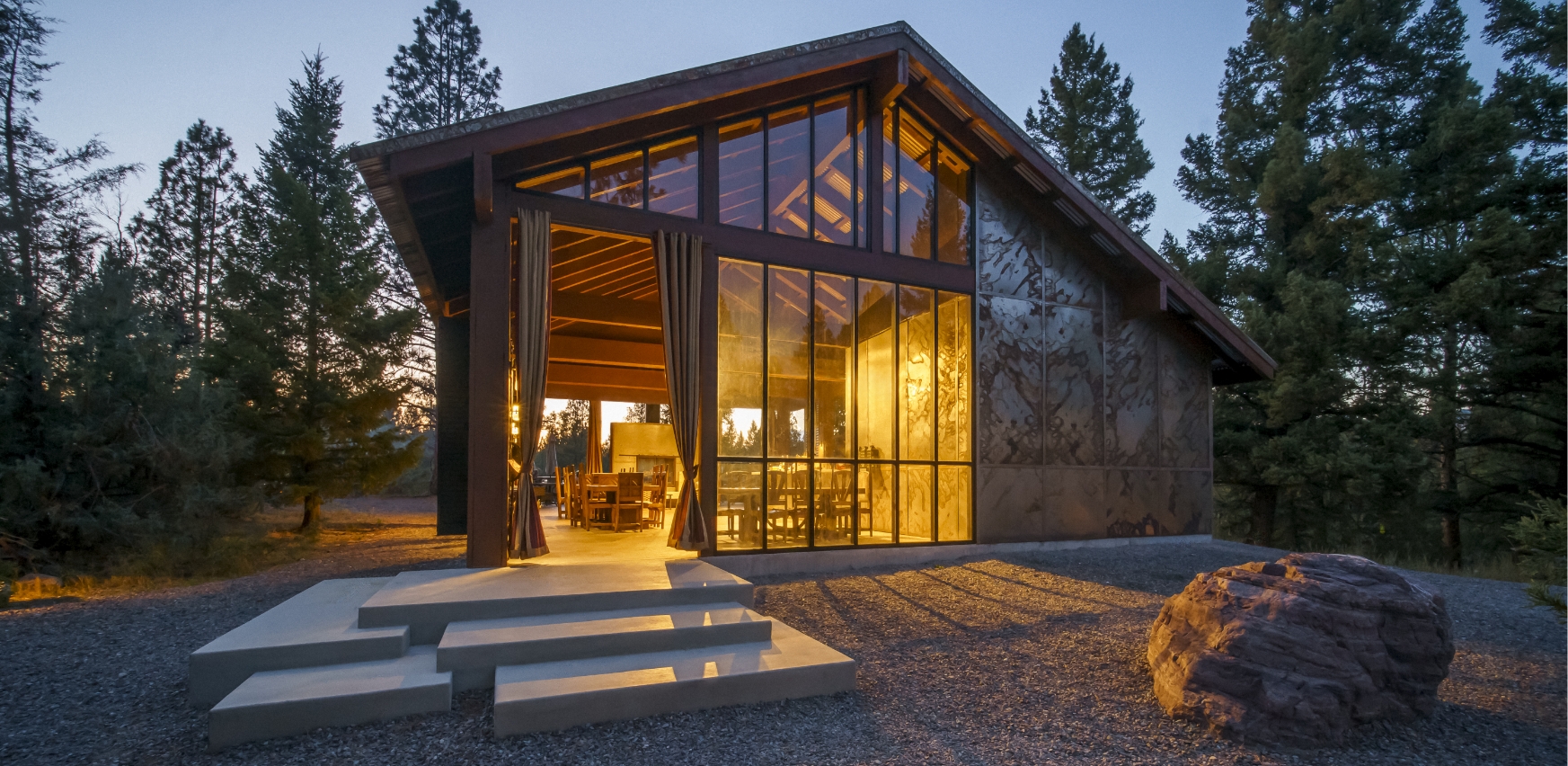 Camp dining pavilion with modern open design