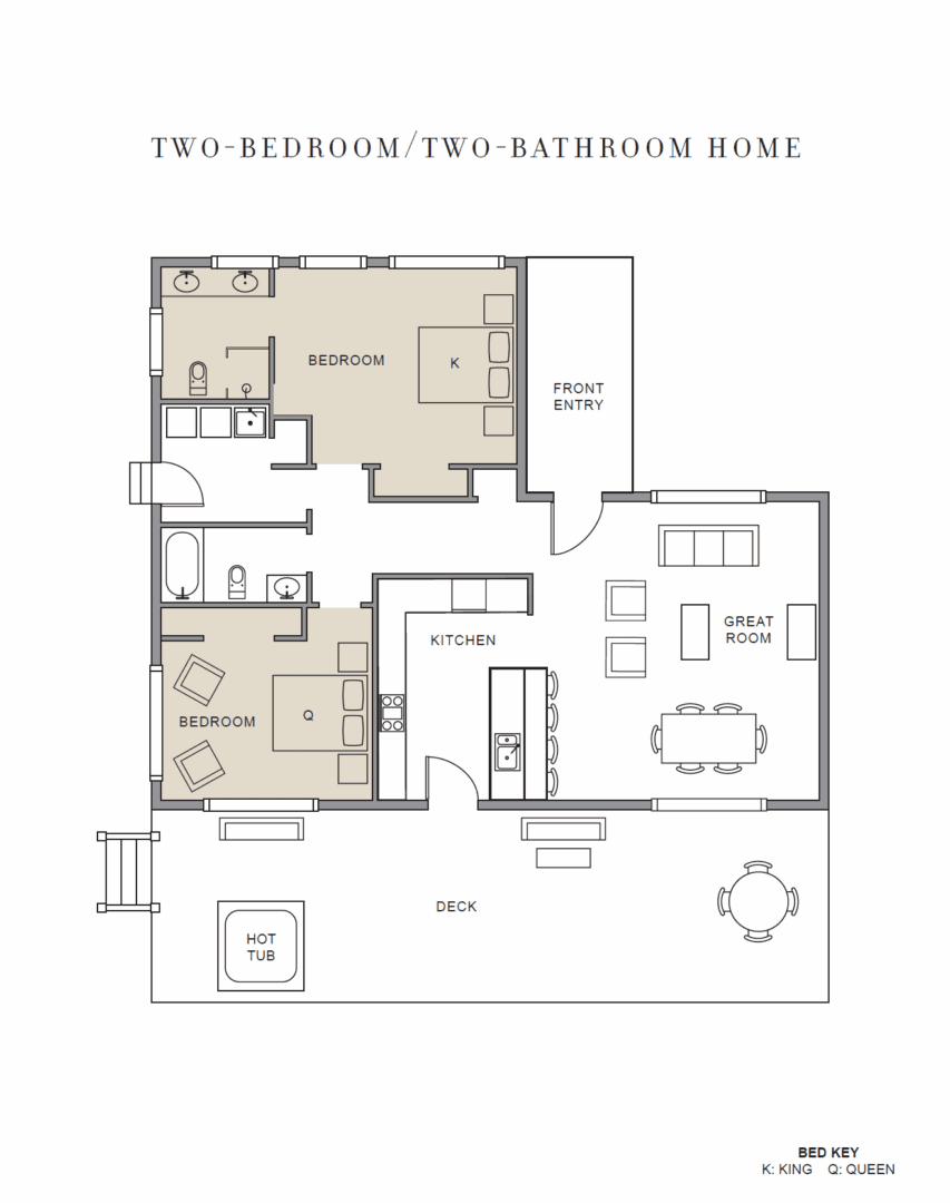 Two bedroom home floor plan