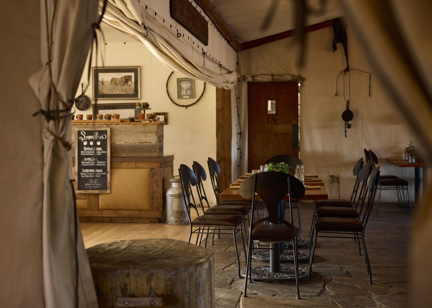 Inside view of a western themed dining area.