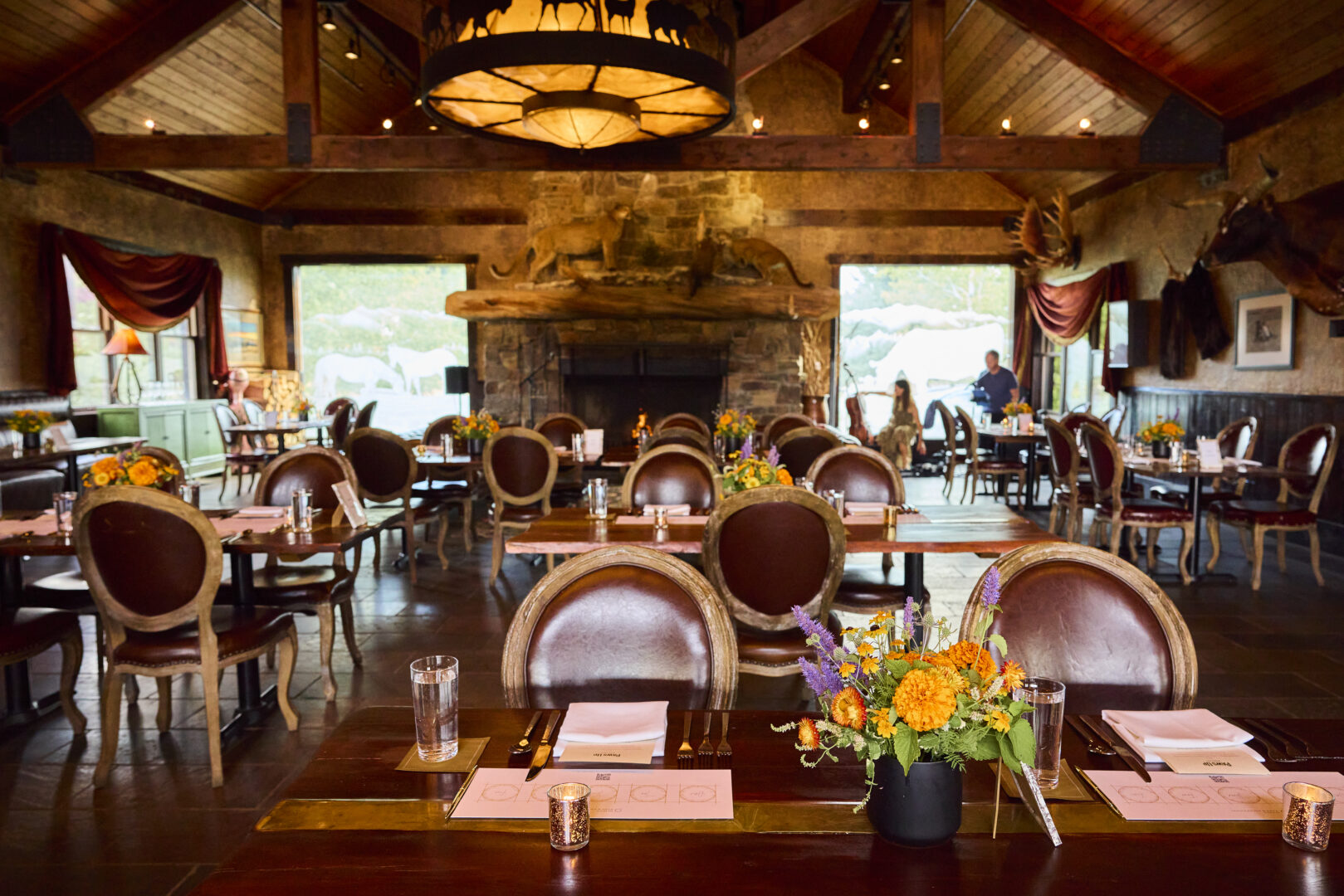 Inside of a western themed dining area.